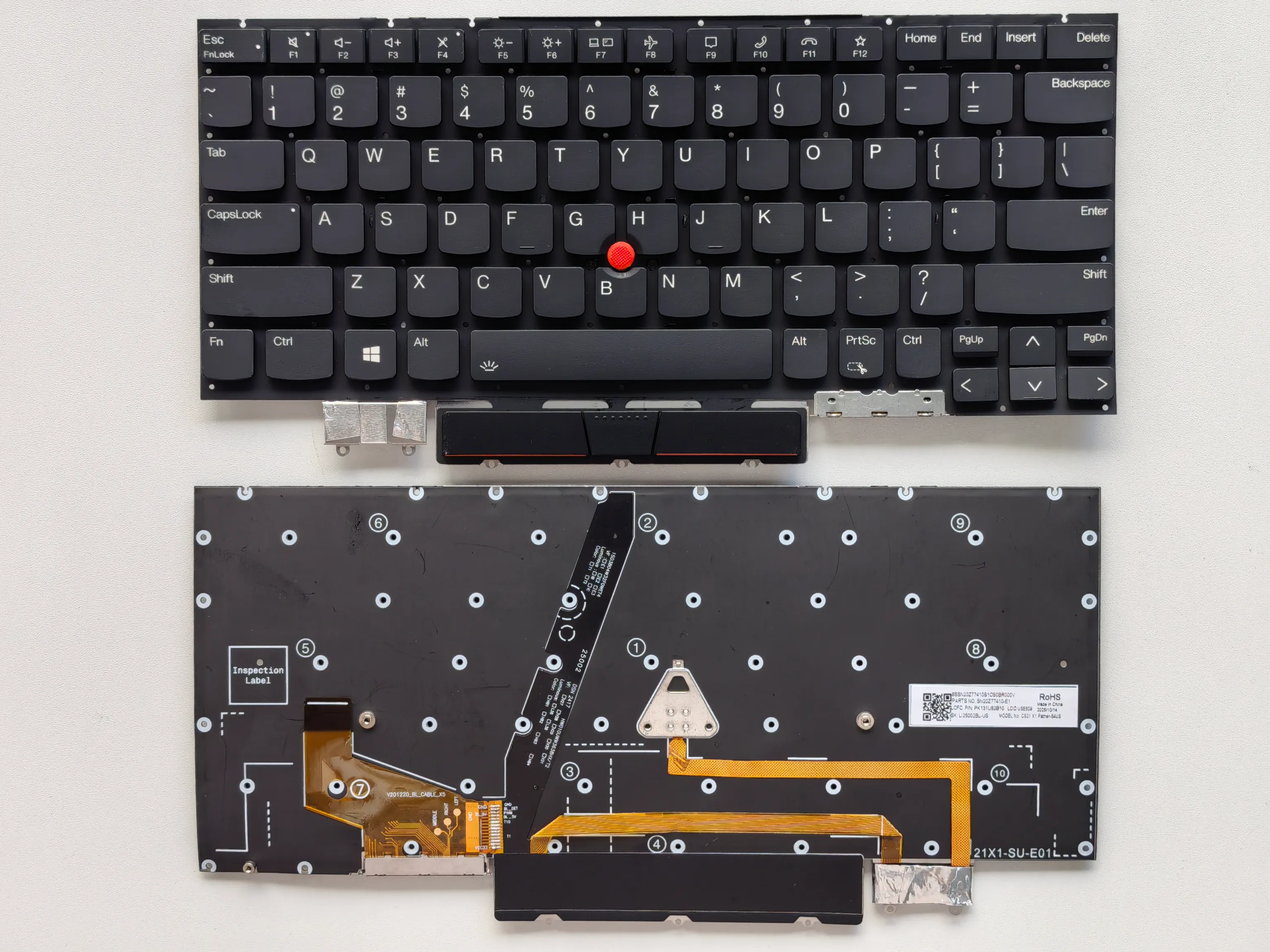 Picture of Laptop US keyboard forNew Replacement Keyboard Laptop For IBM X1C 2021/X1 Carbon 9th/X1 Carbon 2021 BLACK With Point Backlit (OEM) US US Layout